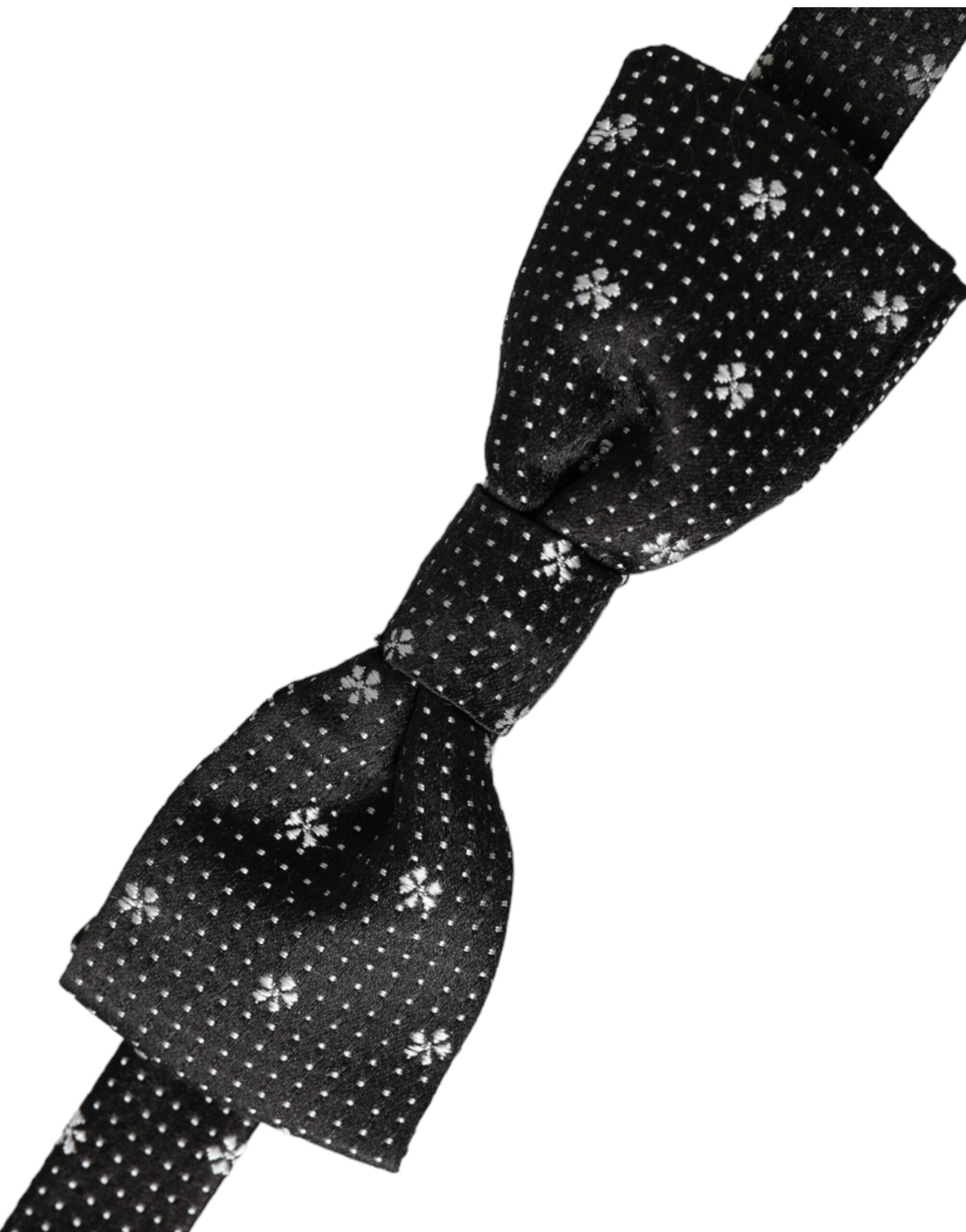 Dolce & Gabbana Dolce & Gabbana Black Silk Floral Adjustable Neck Men Papillon Bow Men's Tie