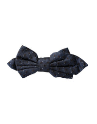 Dolce & Gabbana Dolce & Gabbana Navy Blue Silk Patterned Adjustable Men Papillon Bow Men's Tie