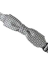 Dolce & Gabbana Dolce & Gabbana Gray Silk Polka Dot Adjustable Neck Men Papillon Bow Men's Tie