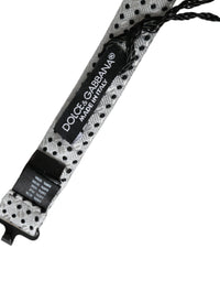 Dolce & Gabbana Dolce & Gabbana Gray Silk Polka Dot Adjustable Neck Men Papillon Bow Men's Tie