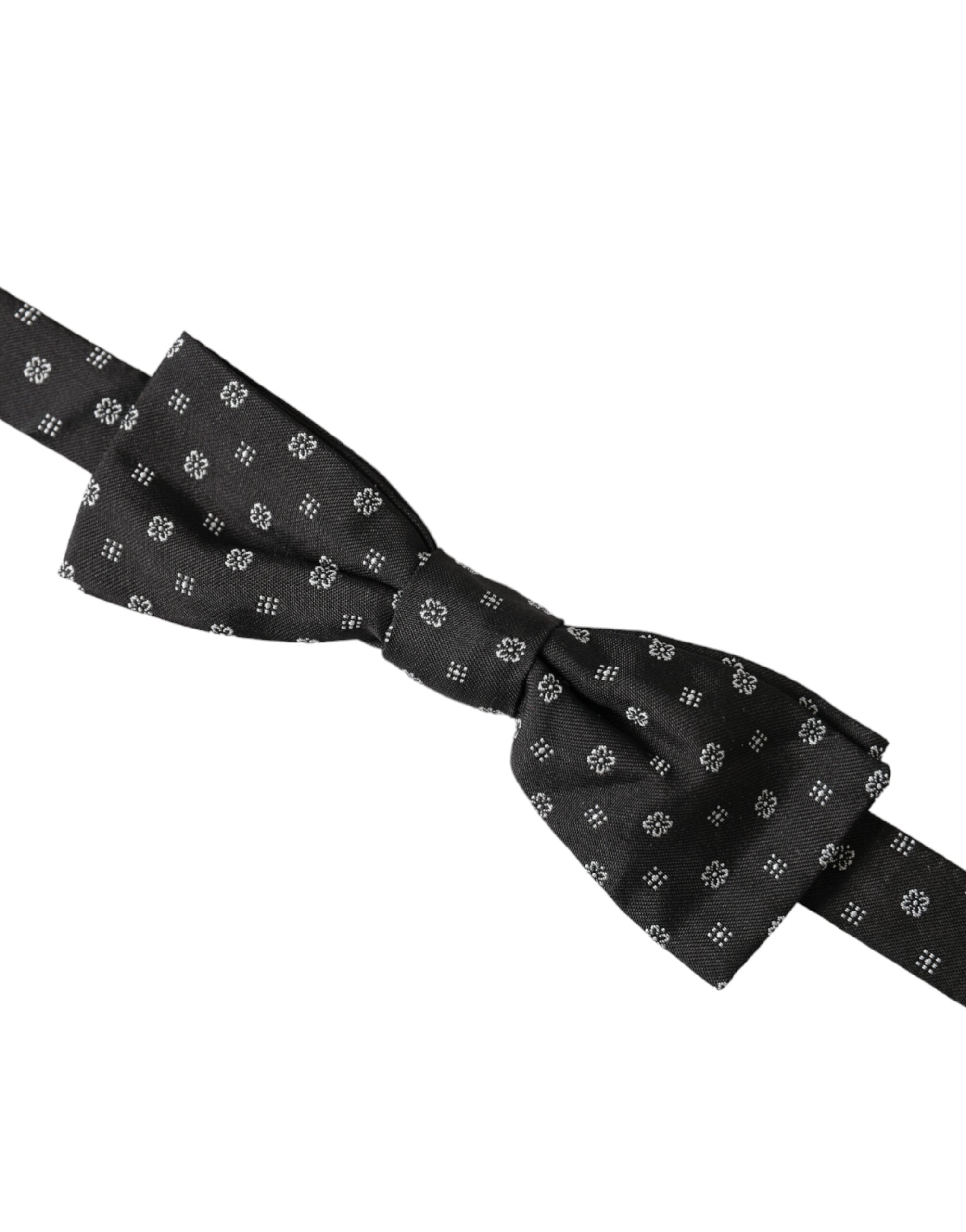 Dolce & Gabbana Dolce & Gabbana Black Silk Fantasy Adjustable Neck Men Papillon Bow Men's Tie