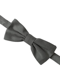 Dolce & Gabbana Dolce & Gabbana Gray Silk Patterned Adjustable Neck Men Bow Men's Tie