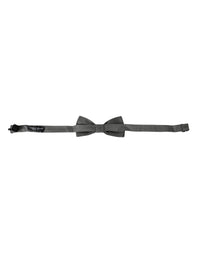 Dolce & Gabbana Dolce & Gabbana Gray Silk Patterned Adjustable Neck Men Bow Men's Tie