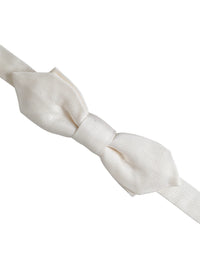 Dolce & Gabbana Dolce & Gabbana White Silk Adjustable Neck Men Papillon Bow Men's Tie