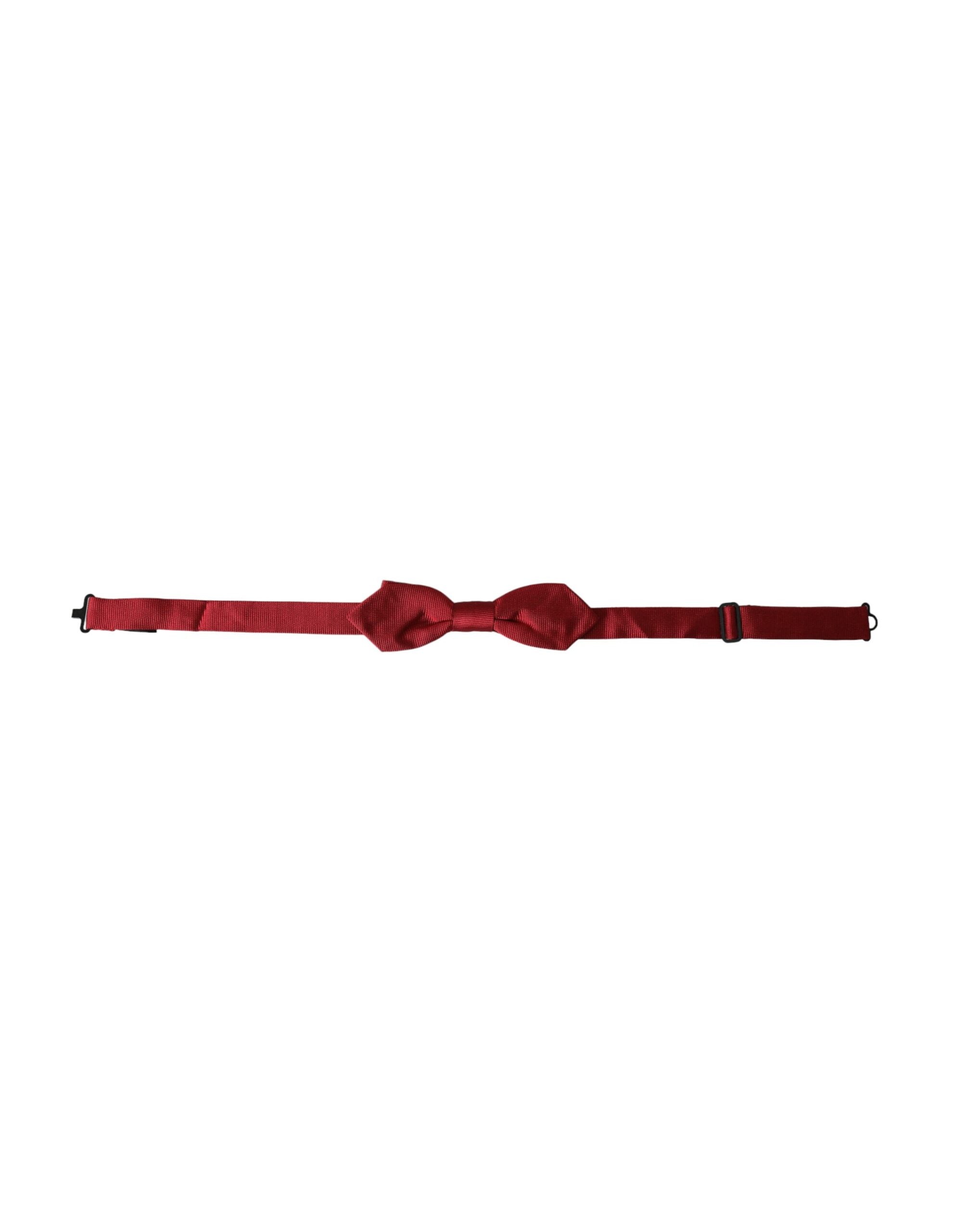 Dolce & Gabbana Dolce & Gabbana Red Silk Jacquard Adjustable Neck Men Bow Men's Tie
