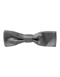 Dolce & Gabbana Dolce & Gabbana Gray Satin Silk Adjustable Neck Men Papillon Bow Men's Tie