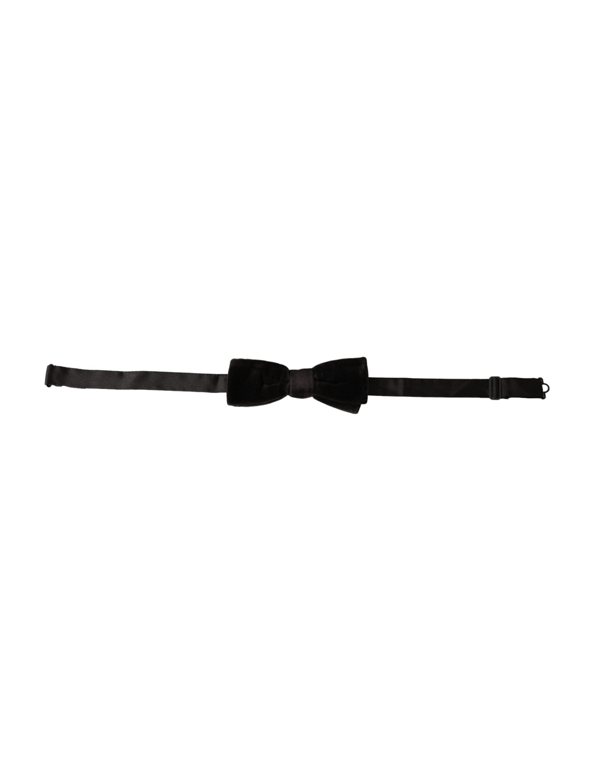 Dolce & Gabbana Dolce & Gabbana Black Velvet Cotton Adjustable Neck Men Bow Men's Tie