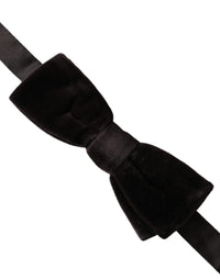 Dolce & Gabbana Dolce & Gabbana Black Velvet Cotton Adjustable Neck Men Bow Men's Tie