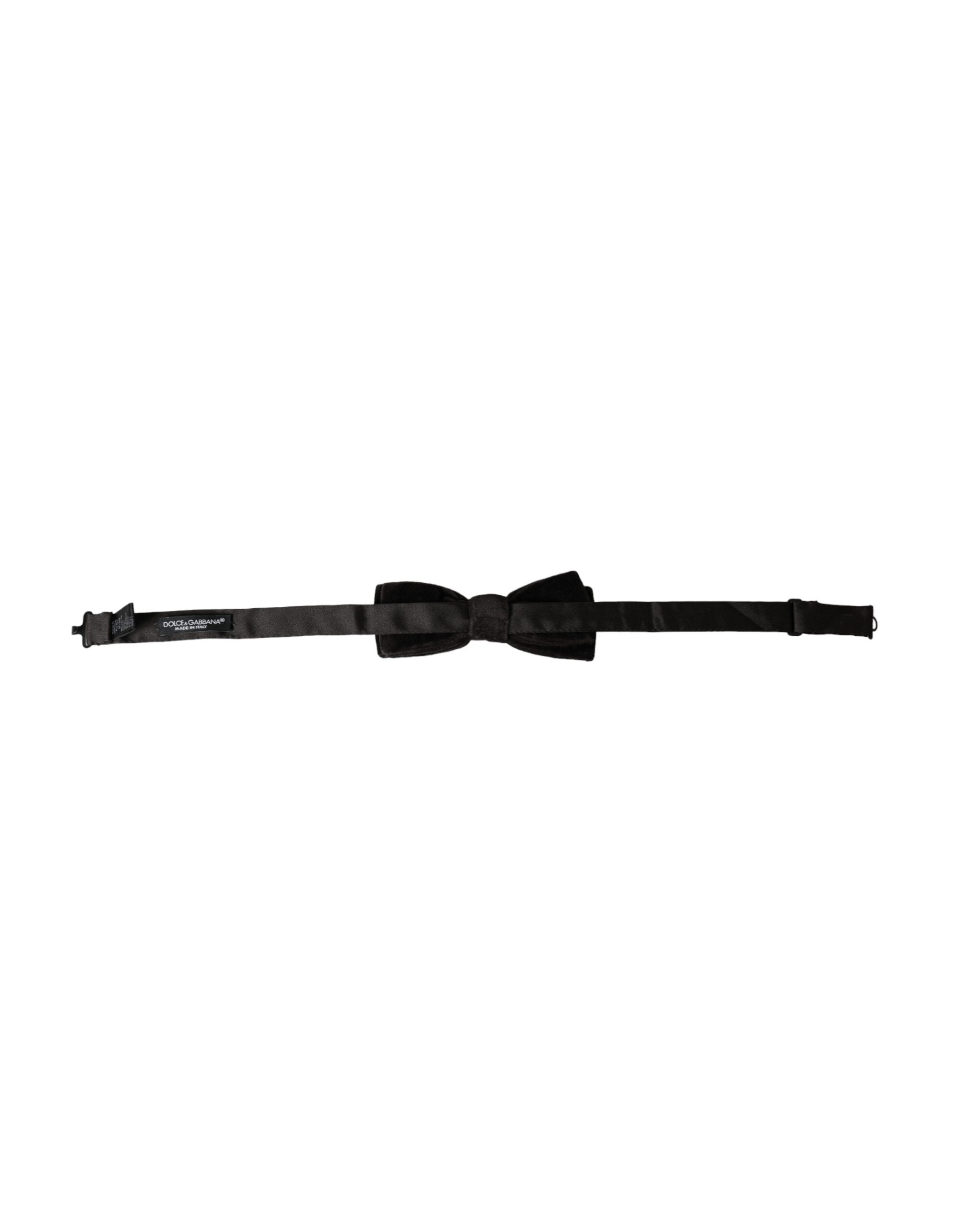 Dolce & Gabbana Dolce & Gabbana Black Velvet Cotton Adjustable Neck Men Bow Men's Tie