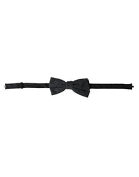 Dolce & Gabbana Dolce & Gabbana Dark Gray Silk Adjustable Neck Men Bow Men's Tie