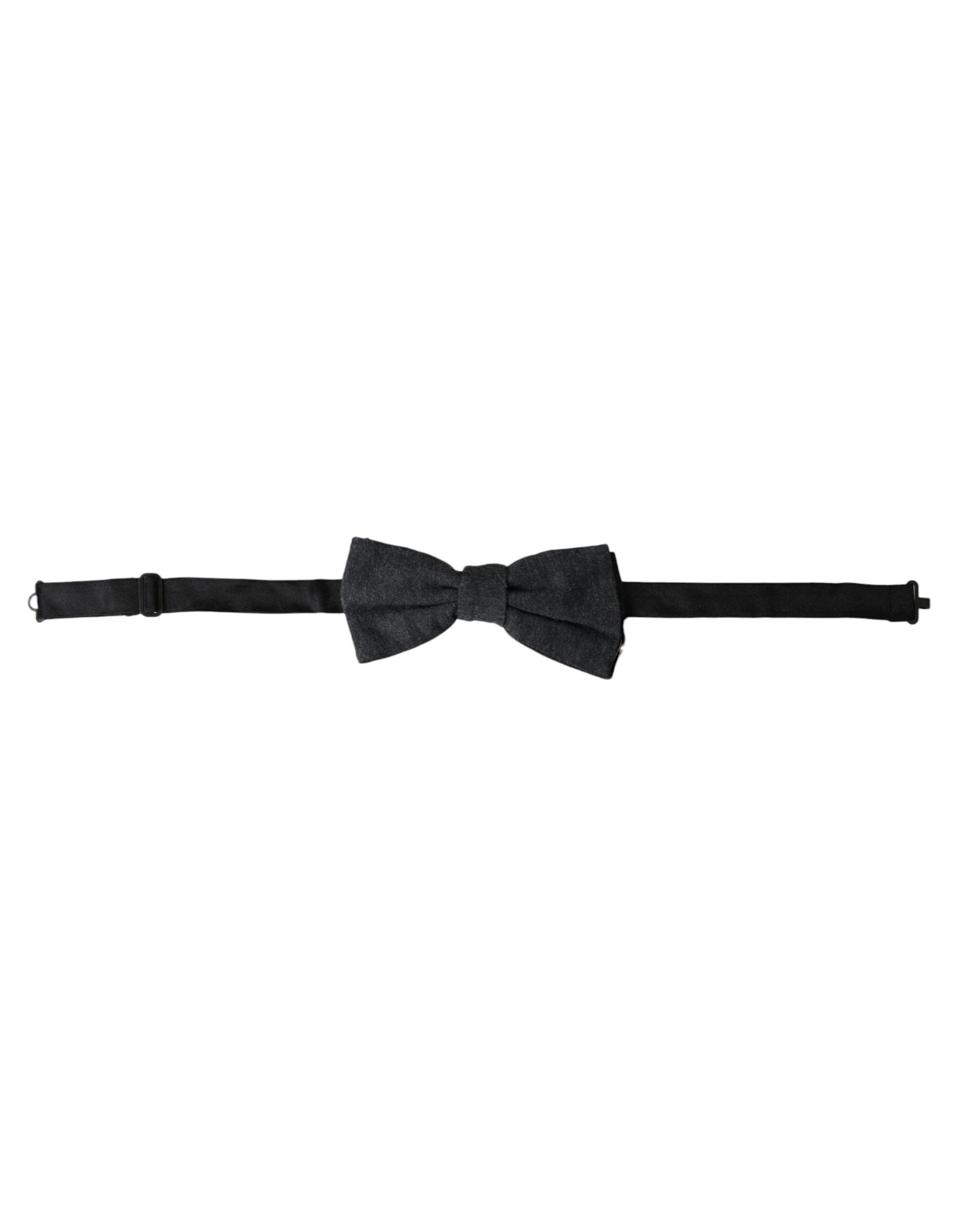 Dolce & Gabbana Dolce & Gabbana Dark Gray Silk Adjustable Neck Men Bow Men's Tie