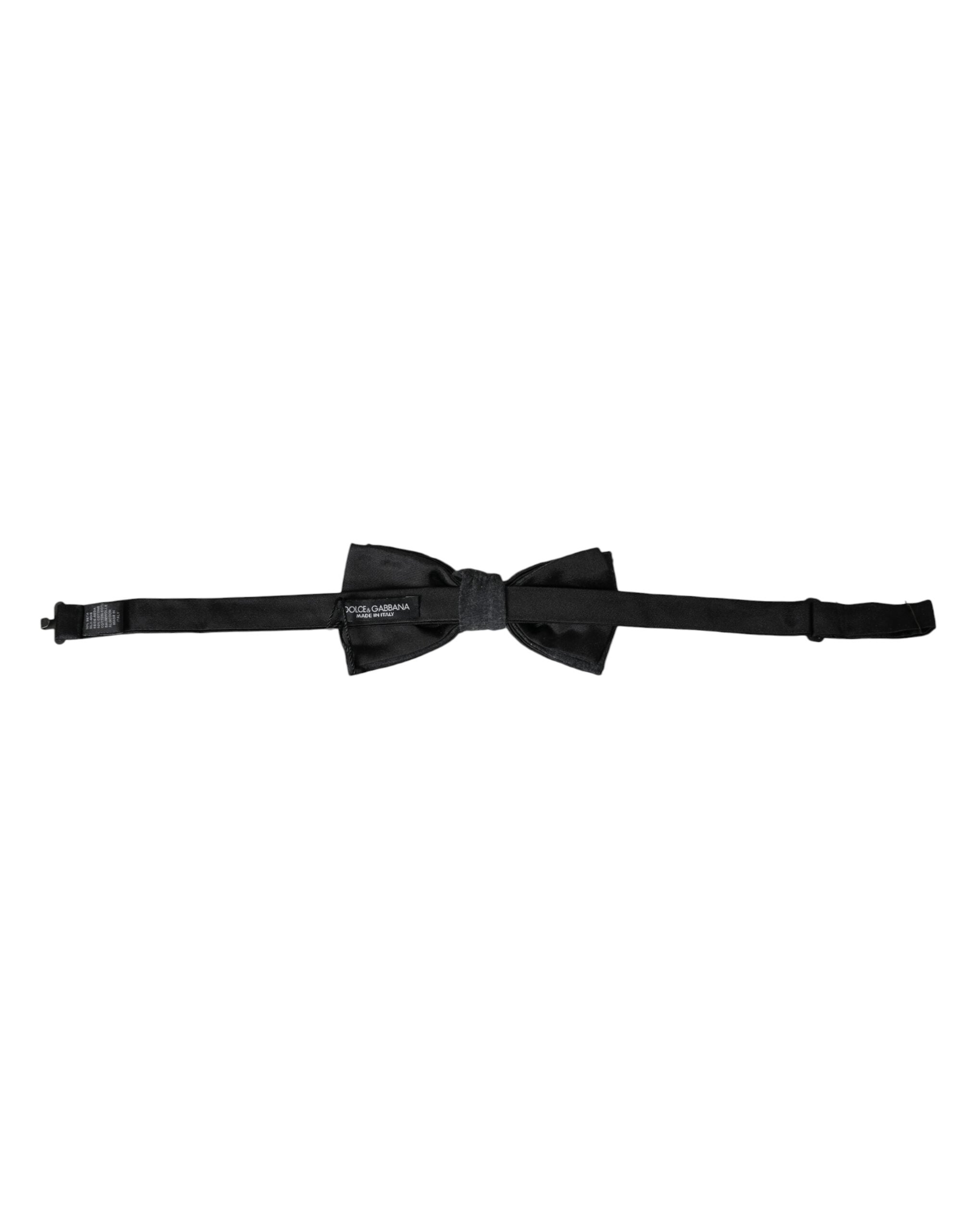 Dolce & Gabbana Dolce & Gabbana Dark Gray Silk Adjustable Neck Men Bow Men's Tie