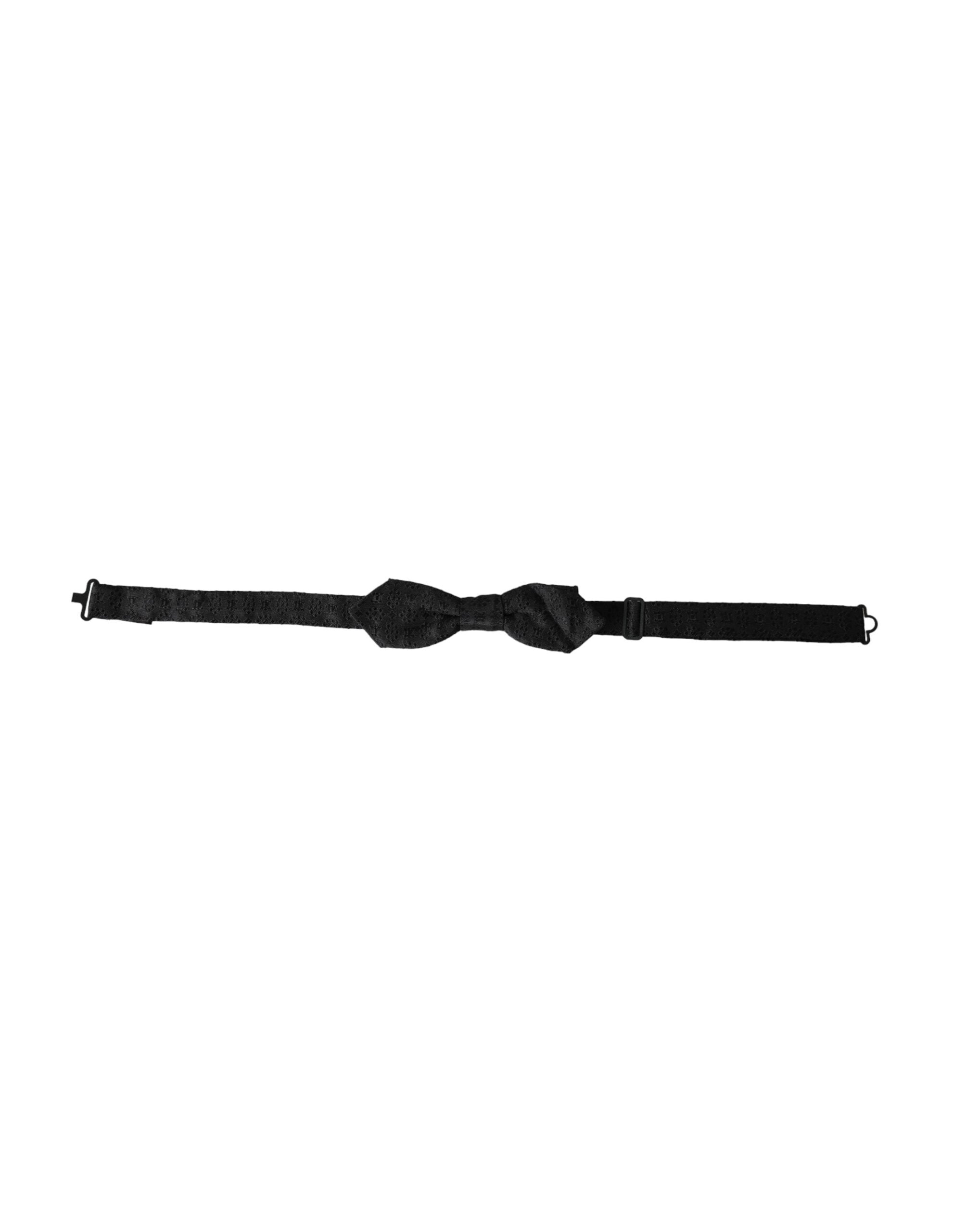 Dolce & Gabbana Dolce & Gabbana Black Silk Fantasy Adjustable Neck Men Bow Men's Tie