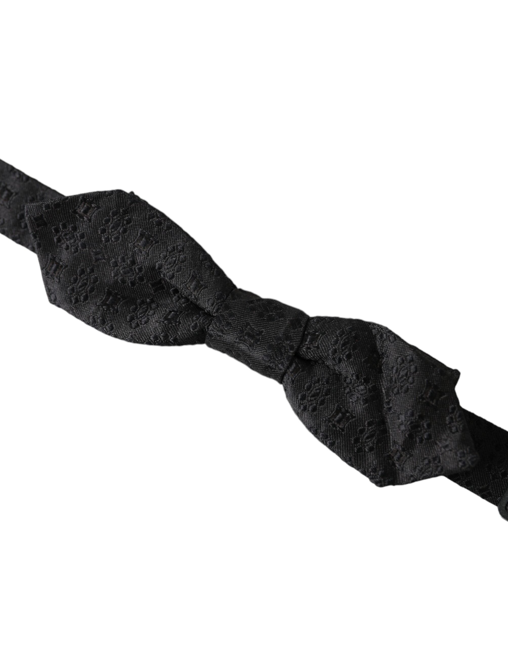 Dolce & Gabbana Dolce & Gabbana Black Silk Fantasy Adjustable Neck Men Bow Men's Tie