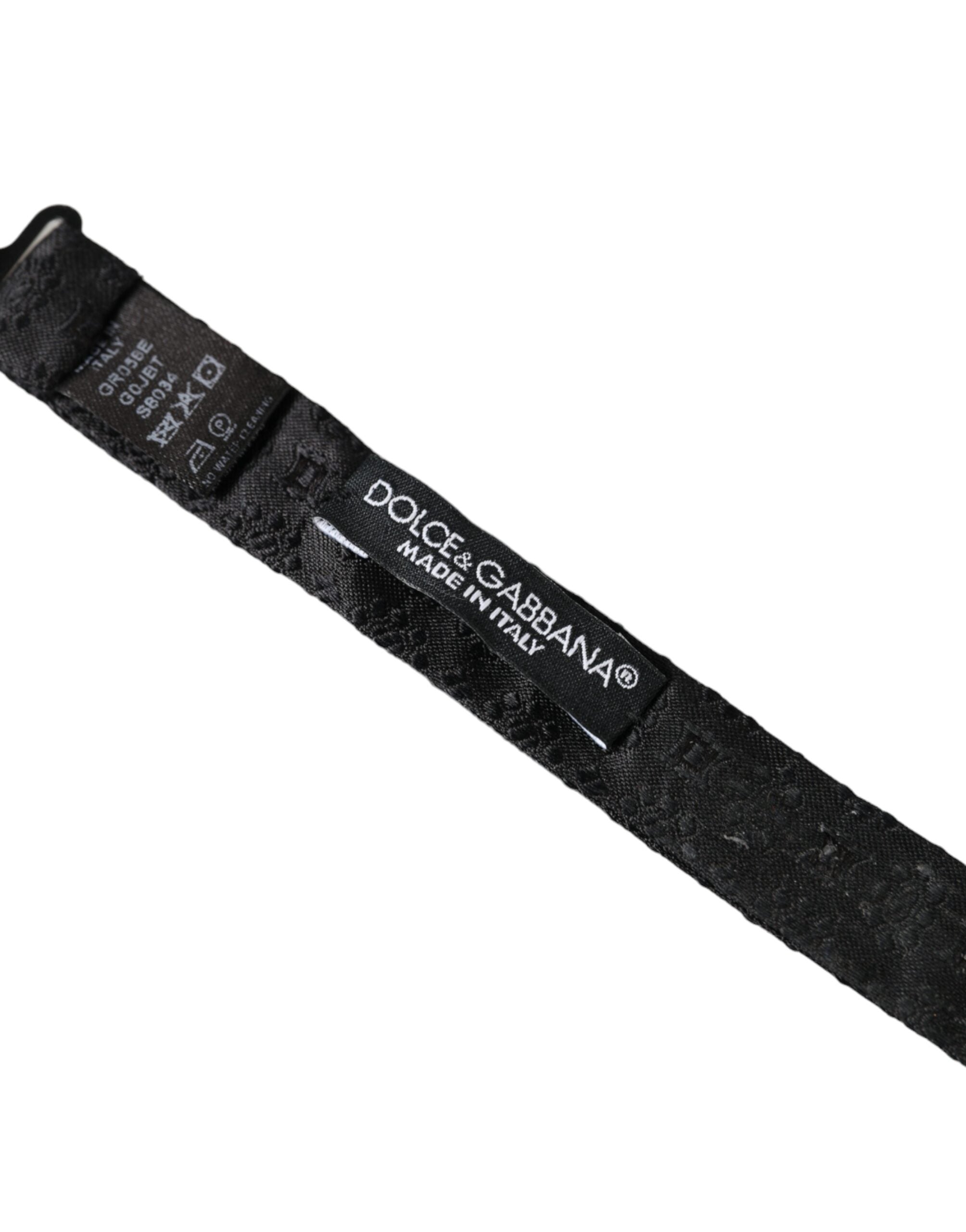 Dolce & Gabbana Dolce & Gabbana Black Silk Fantasy Adjustable Neck Men Bow Men's Tie