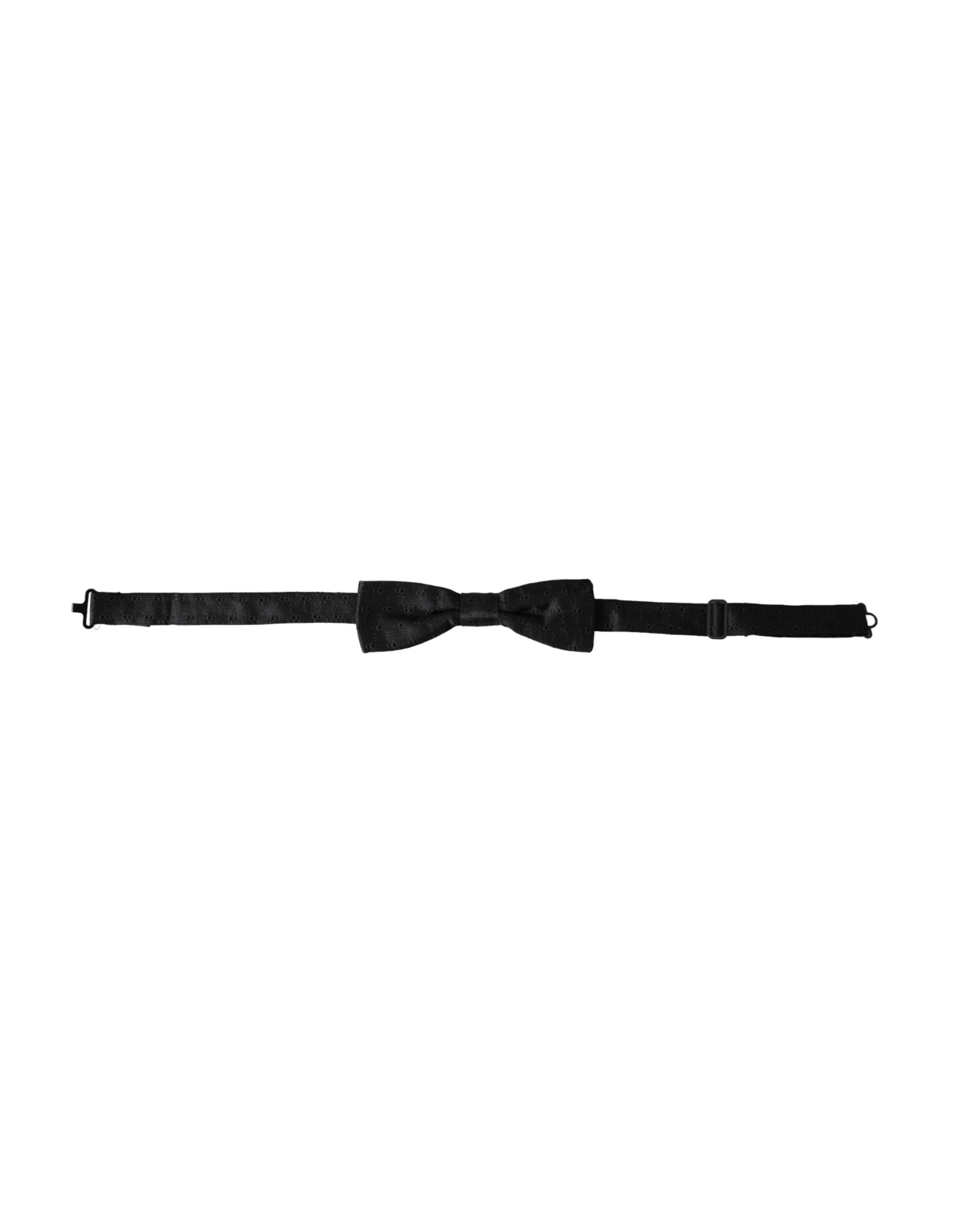 Dolce & Gabbana Dolce & Gabbana Black Silk Patterned Adjustable Neck Men Bow Men's Tie