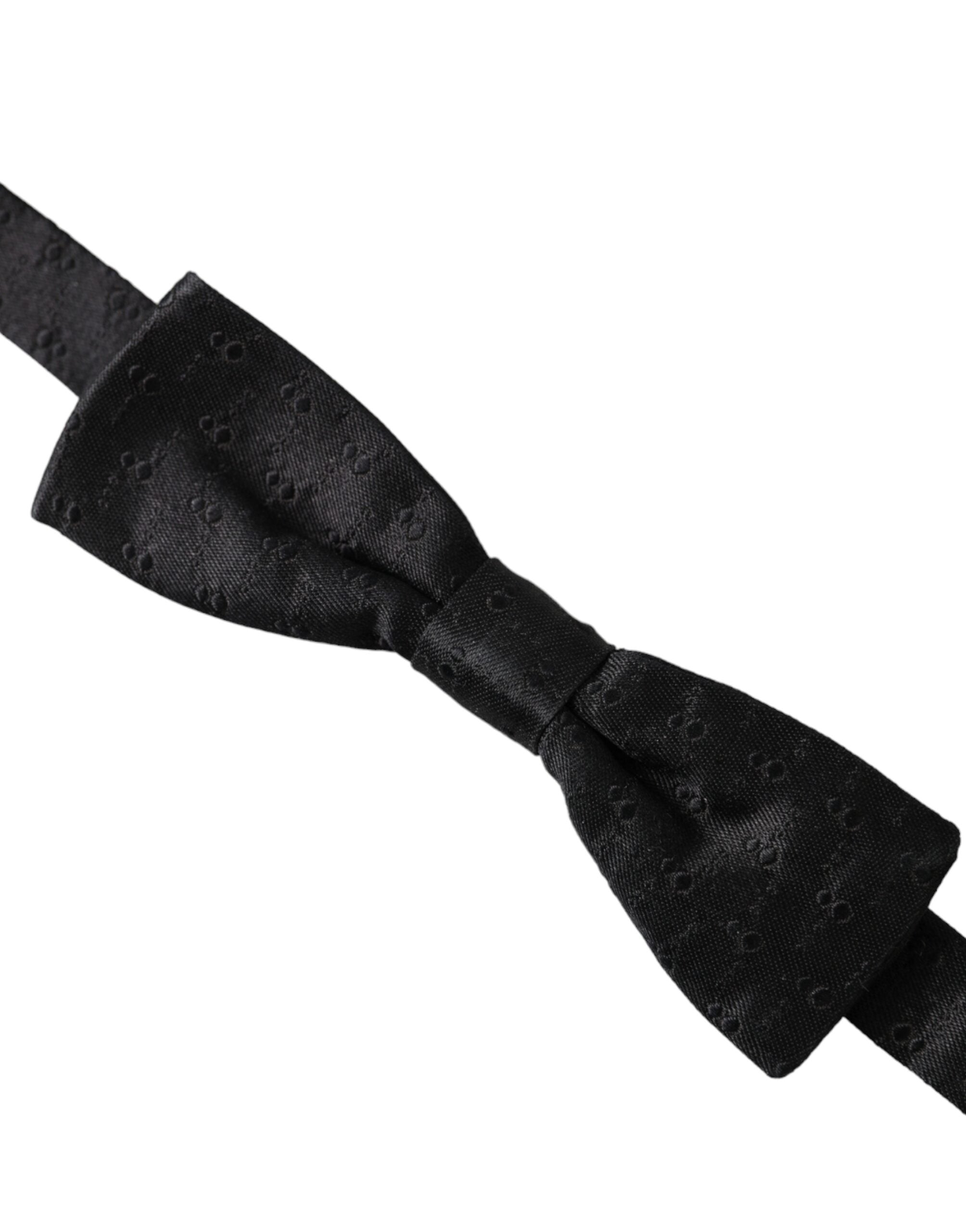 Dolce & Gabbana Dolce & Gabbana Black Silk Patterned Adjustable Neck Men Bow Men's Tie