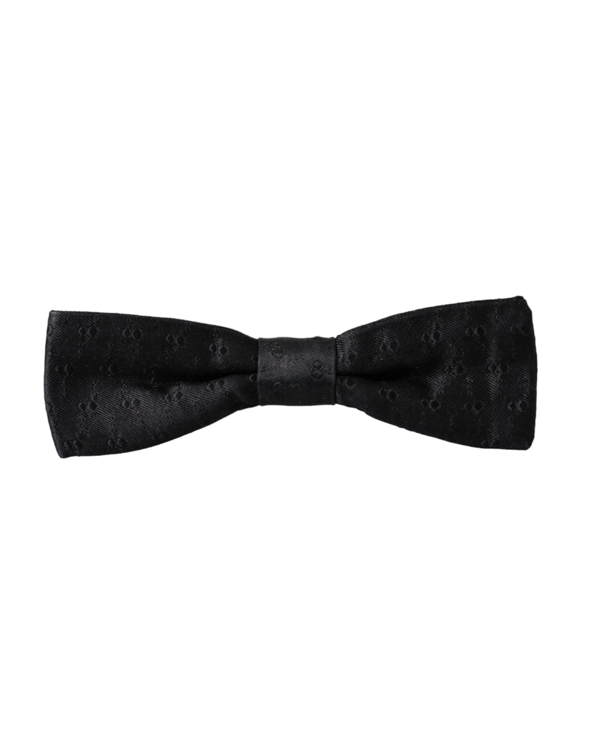Dolce & Gabbana Dolce & Gabbana Black Silk Patterned Adjustable Neck Men Bow Men's Tie