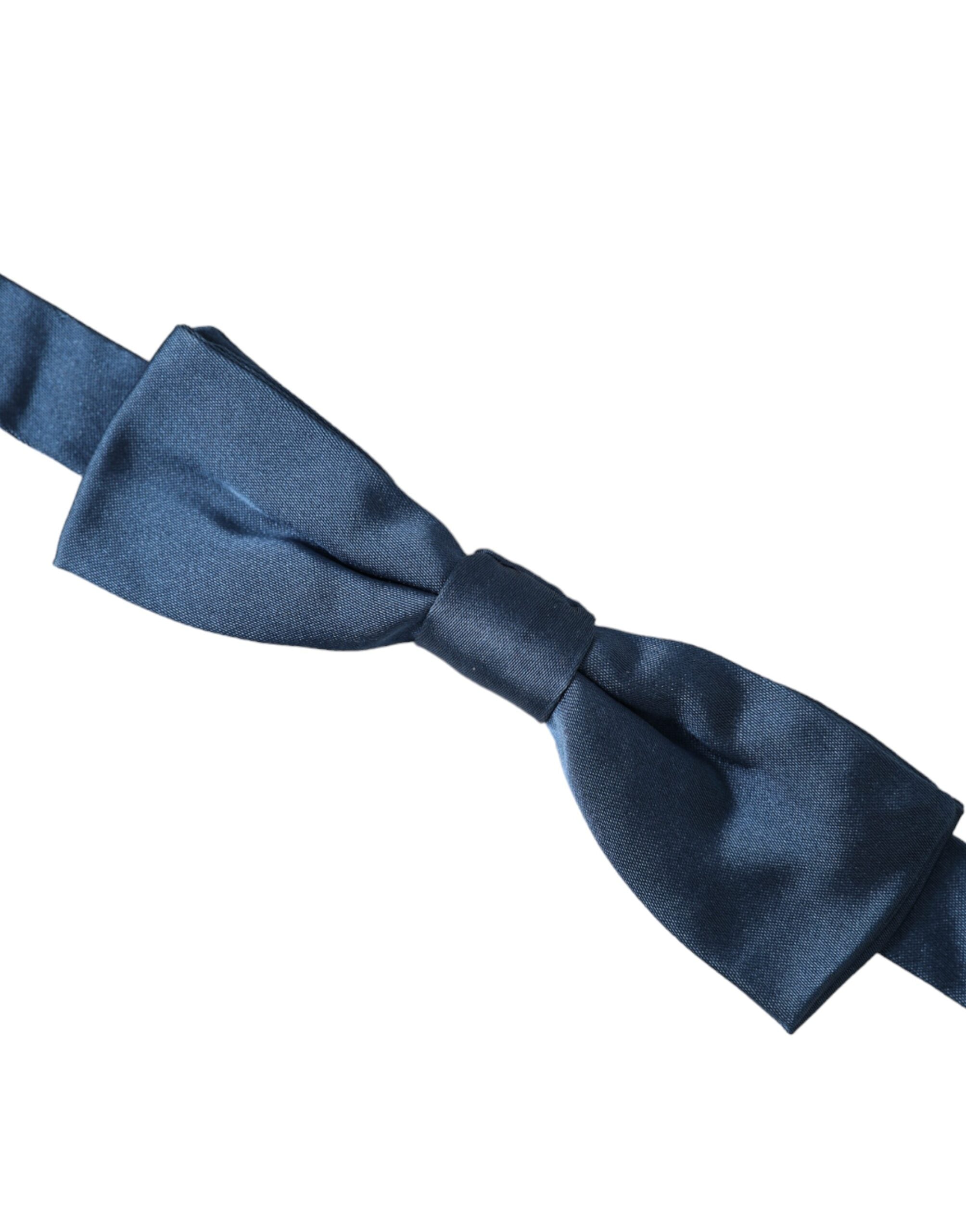Dolce & Gabbana Dolce & Gabbana Blue Satin Silk Adjustable Neck Men Bow Men's Tie