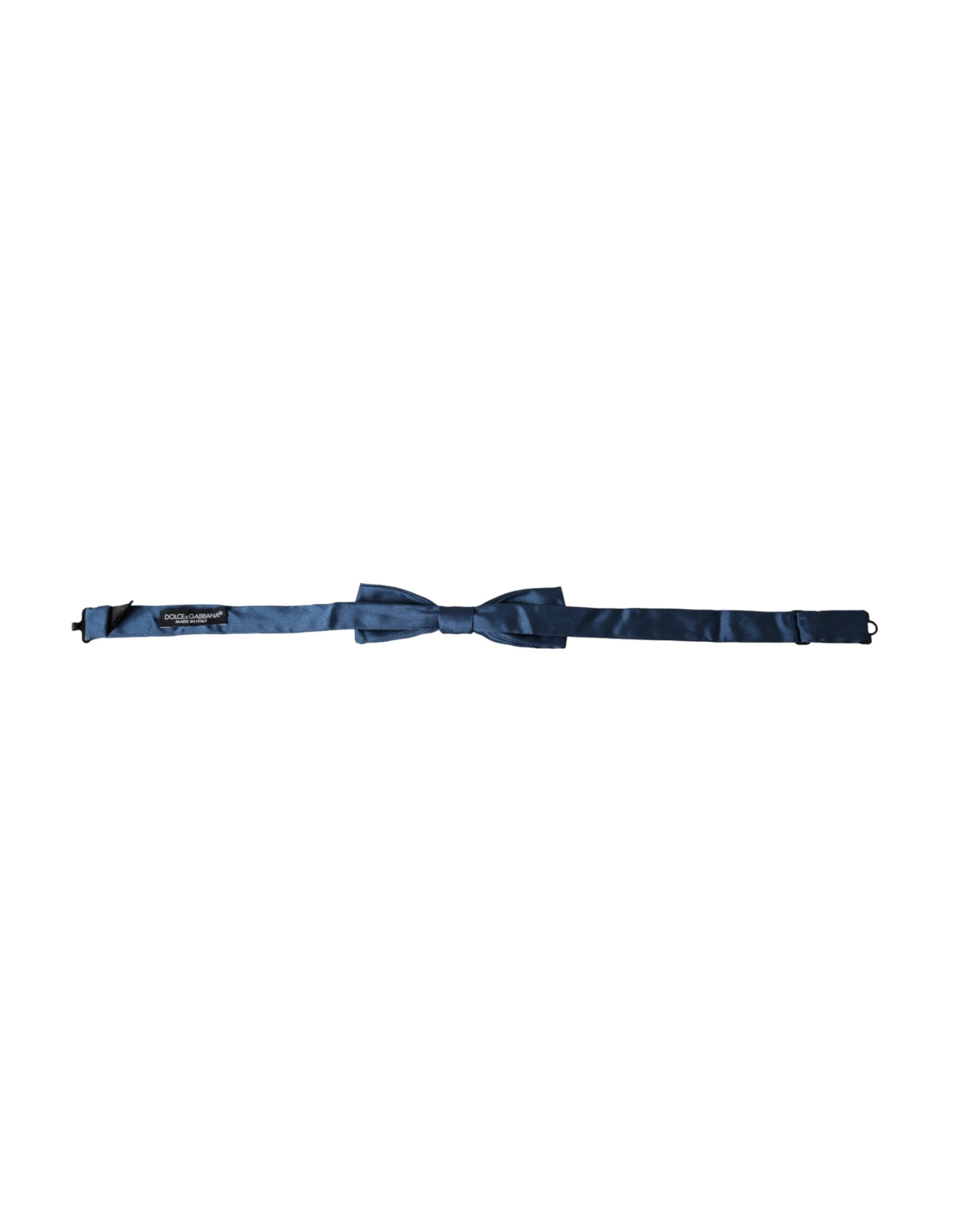 Dolce & Gabbana Dolce & Gabbana Blue Satin Silk Adjustable Neck Men Bow Men's Tie
