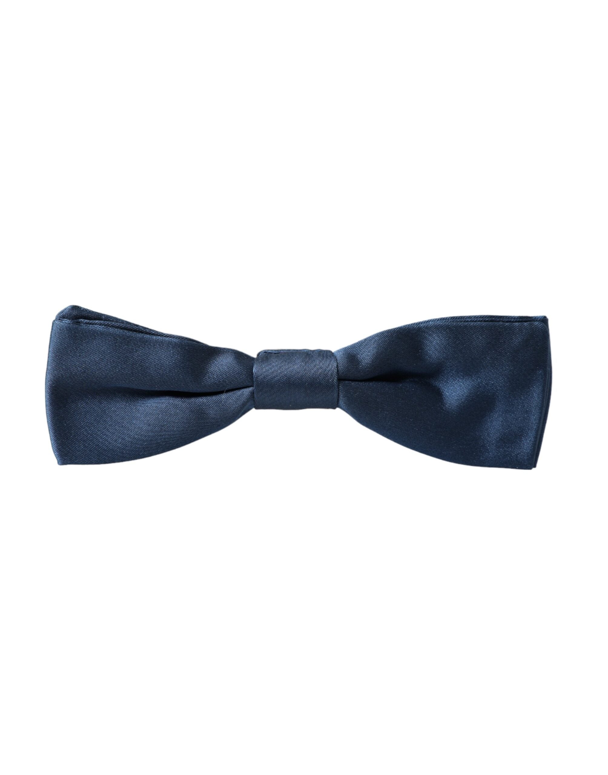 Dolce & Gabbana Dolce & Gabbana Blue Satin Silk Adjustable Neck Men Bow Men's Tie