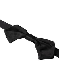 Dolce & Gabbana Dolce & Gabbana Black Satin Silk Adjustable Neck Men Bow Men's Tie