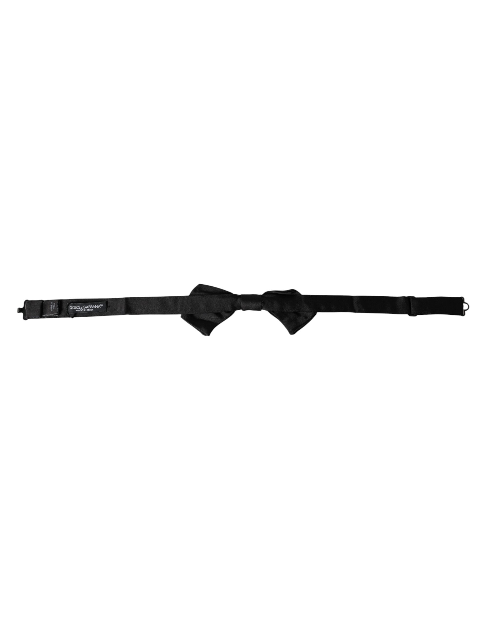 Dolce & Gabbana Dolce & Gabbana Black Satin Silk Adjustable Neck Men Bow Men's Tie