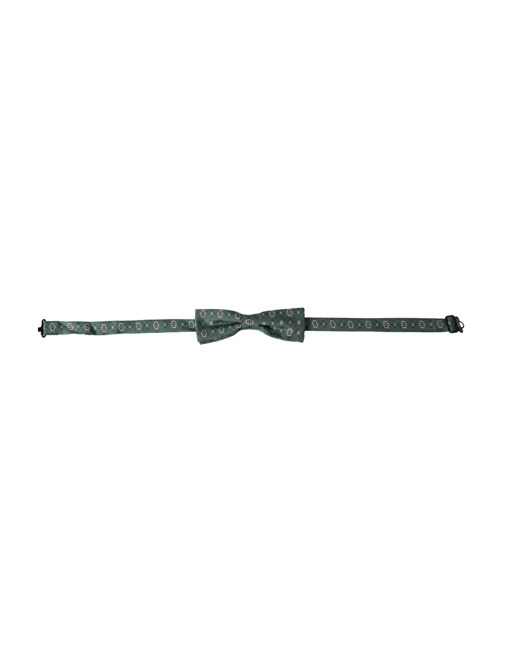 Dolce & Gabbana Dolce & Gabbana Mint Green Floral Adjustable Neck Men Bow Men's Tie
