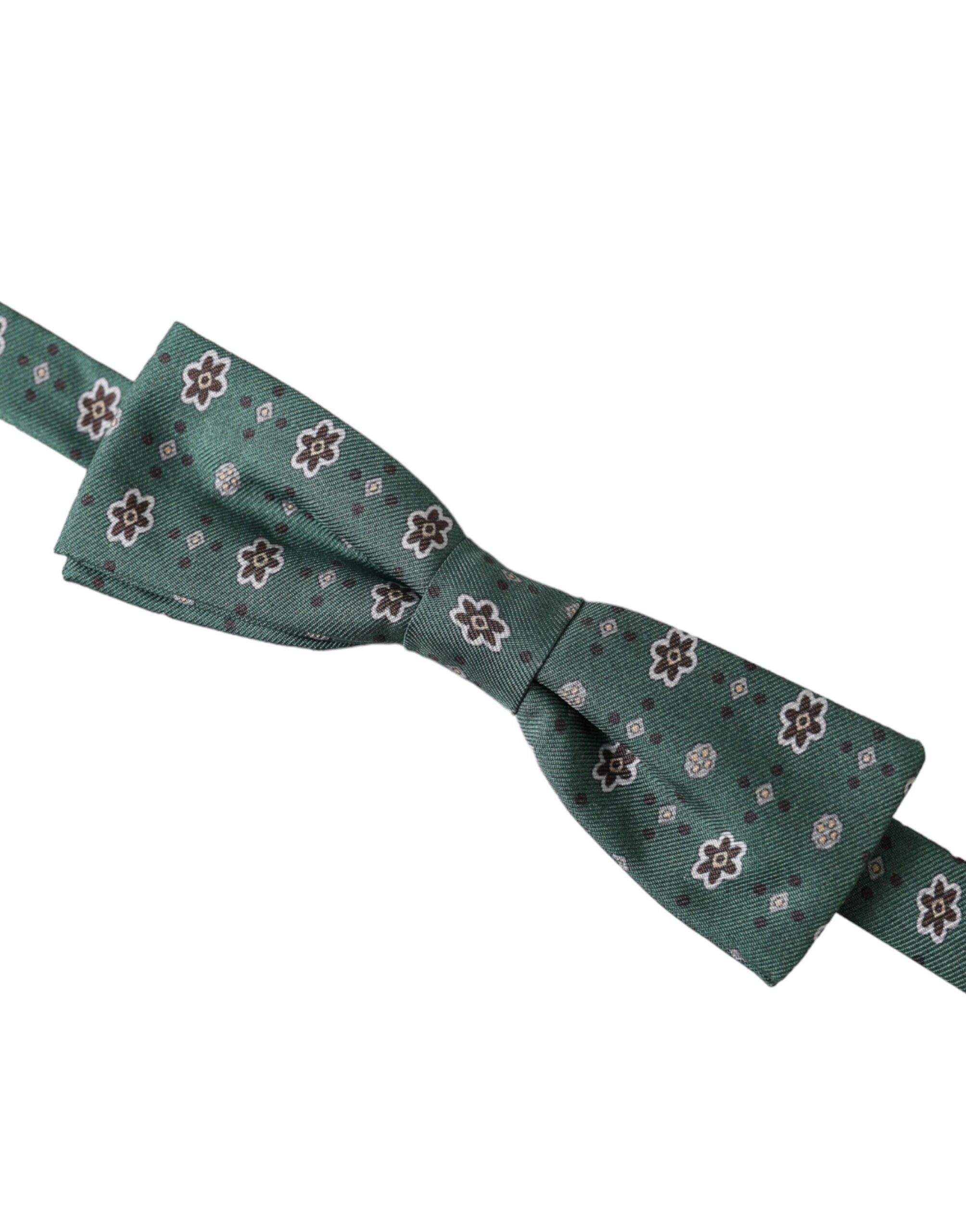 Dolce & Gabbana Dolce & Gabbana Mint Green Floral Adjustable Neck Men Bow Men's Tie