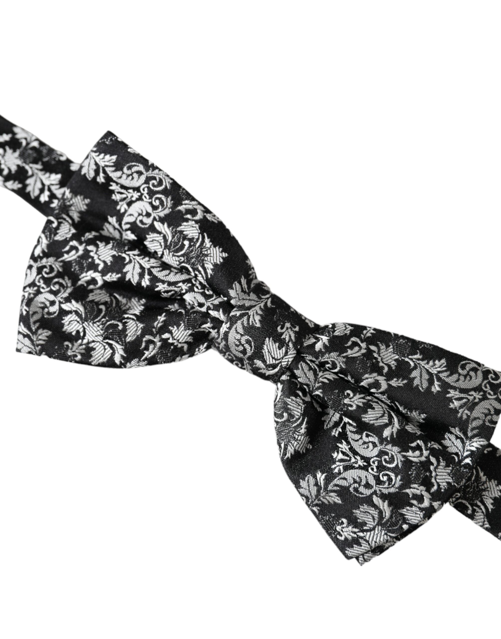 Dolce & Gabbana Dolce & Gabbana Black Floral Silk Adjustable Neck Men Bow Men's Tie