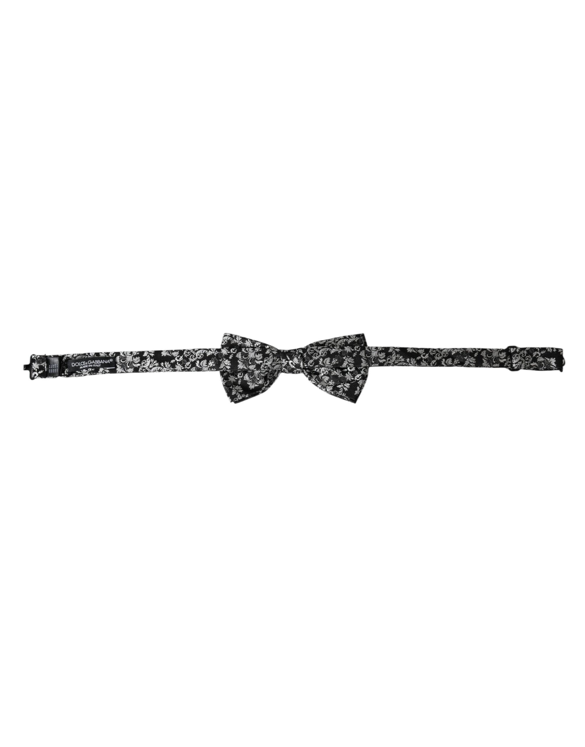 Dolce & Gabbana Dolce & Gabbana Black Floral Silk Adjustable Neck Men Bow Men's Tie