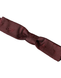 Dolce & Gabbana Dolce & Gabbana Maroon Floral Silk Adjustable Neck Men Bow Men's Tie