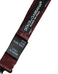 Dolce & Gabbana Dolce & Gabbana Maroon Floral Silk Adjustable Neck Men Bow Men's Tie