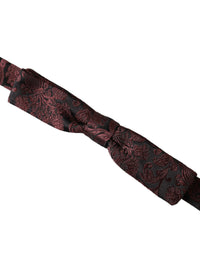 Dolce & Gabbana Dolce & Gabbana Maroon Floral Silk Adjustable Neck Men Bow Men's Tie