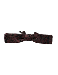 Dolce & Gabbana Dolce & Gabbana Maroon Floral Silk Adjustable Neck Men Bow Men's Tie