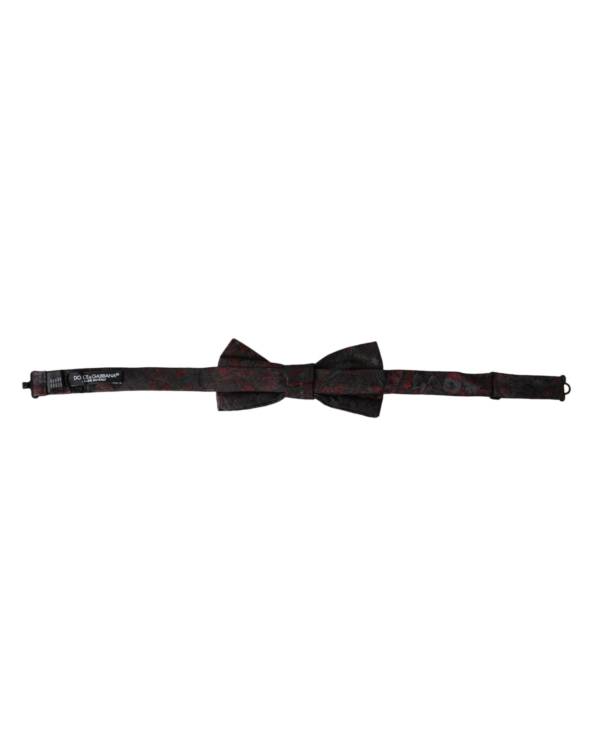 Dolce & Gabbana Dolce & Gabbana Red Black Floral Adjustable Neck Men Bow Men's Tie