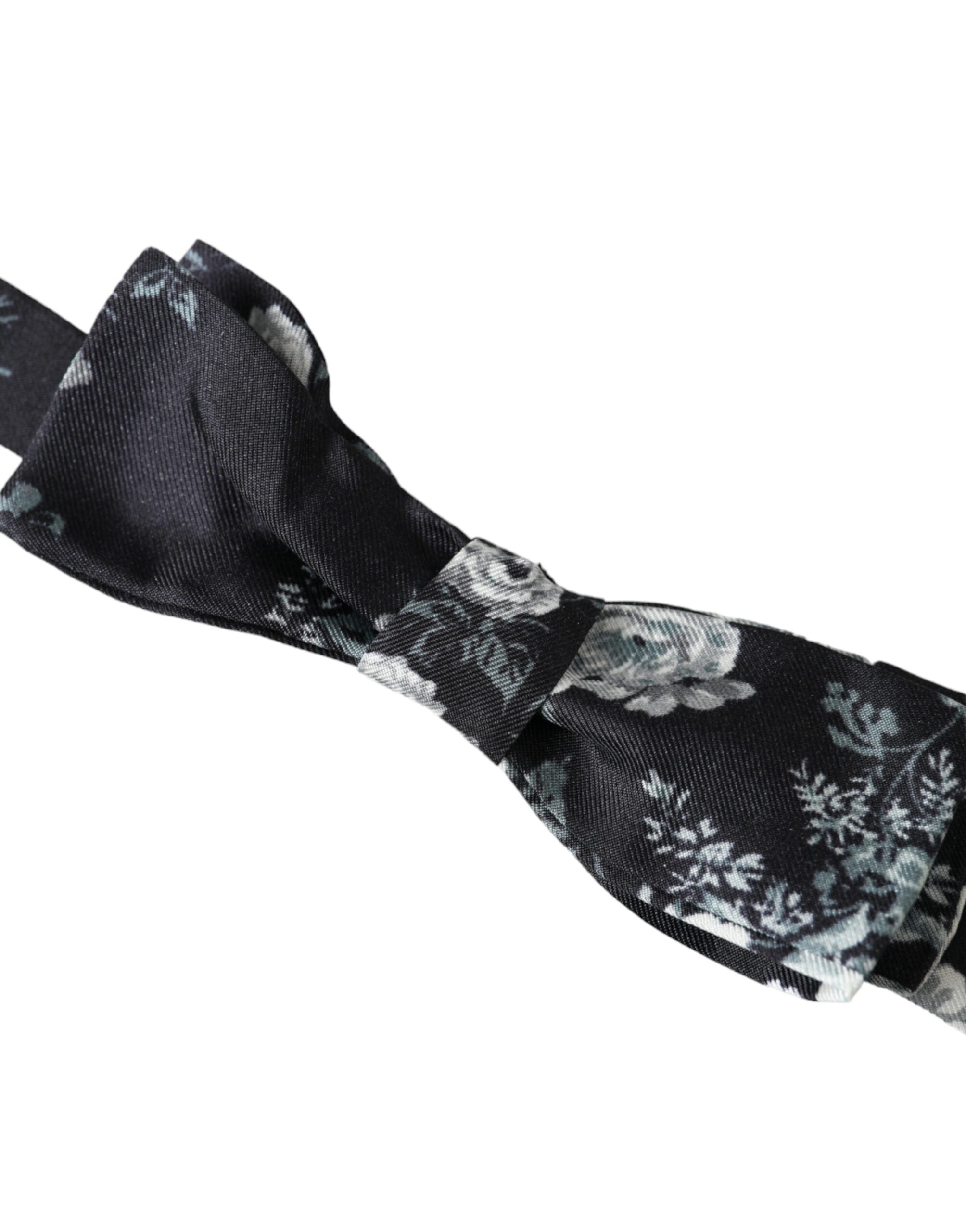 Dolce & Gabbana Dolce & Gabbana Black Floral Fantasy Adjustable Neck Men Bow Men's Tie