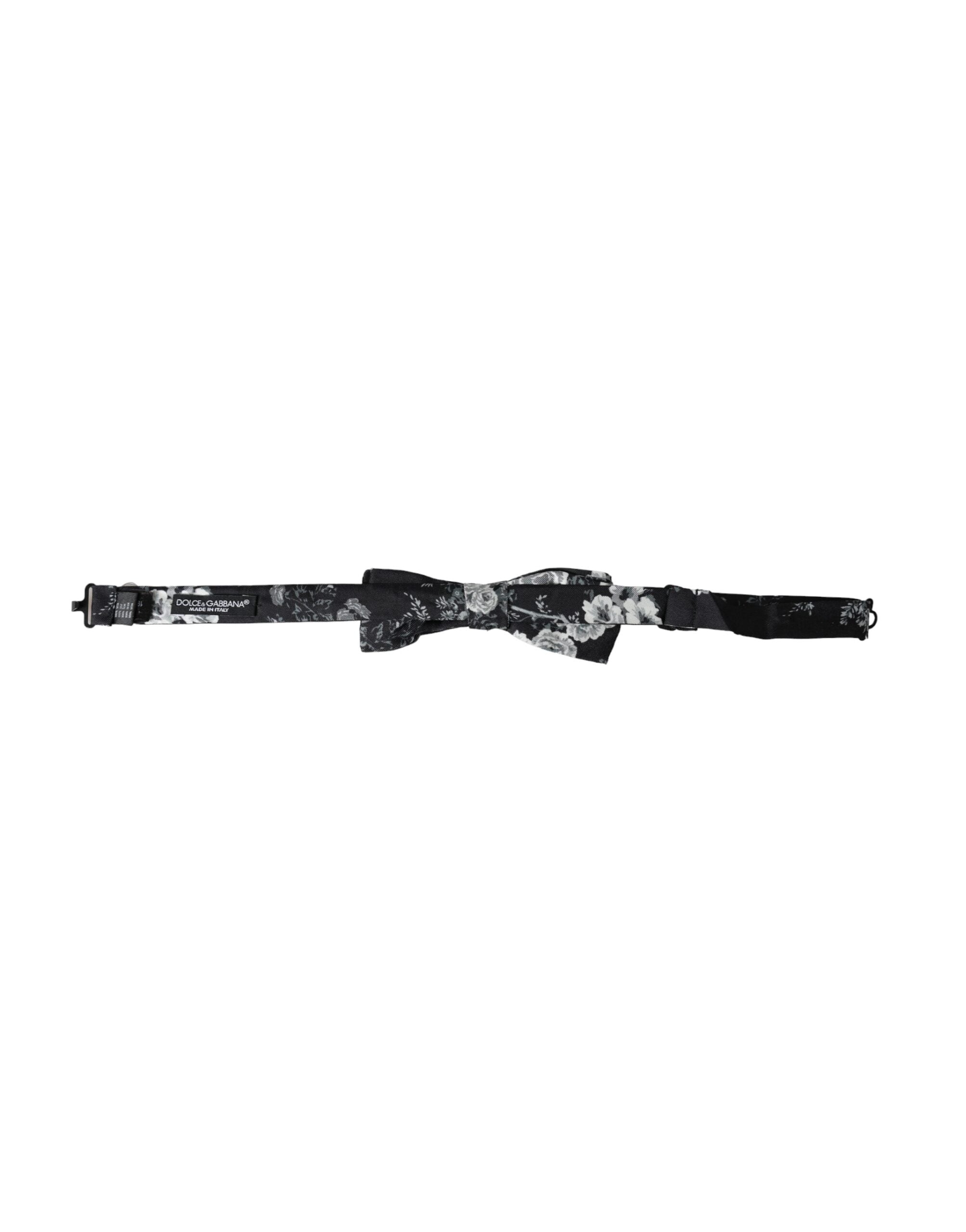 Dolce & Gabbana Dolce & Gabbana Black Floral Fantasy Adjustable Neck Men Bow Men's Tie