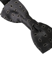 Dolce & Gabbana Dolce & Gabbana Black Silk Patterned Adjustable Neck Men Bow Men's Tie
