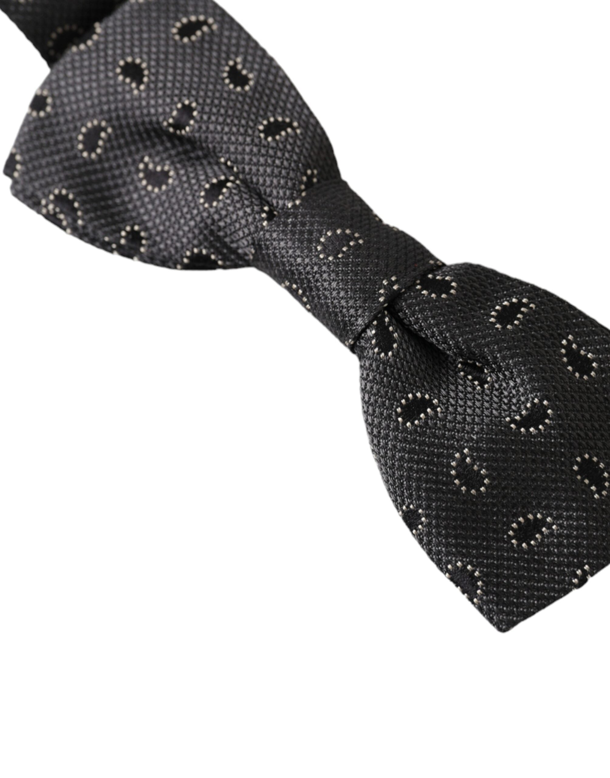 Dolce & Gabbana Dolce & Gabbana Black Silk Patterned Adjustable Neck Men Bow Men's Tie