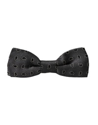 Dolce & Gabbana Dolce & Gabbana Black Silk Patterned Adjustable Neck Men Bow Men's Tie