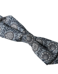 Dolce & Gabbana Dolce & Gabbana Gray Silk Patterned Adjustable Neck Men Bow Men's Tie