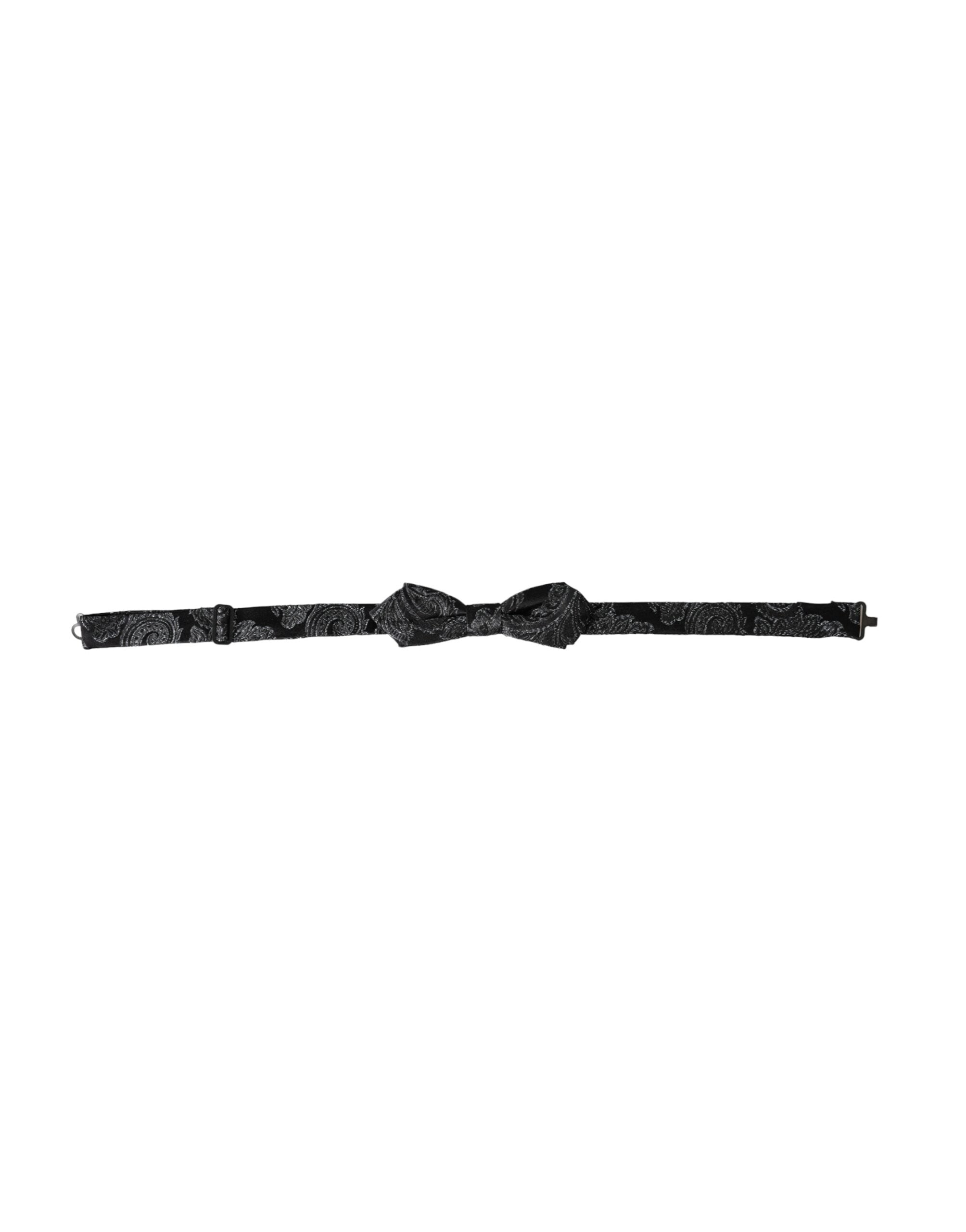 Dolce & Gabbana Dolce & Gabbana Black Silk Jacquard Adjustable Neck Men Bow Men's Tie
