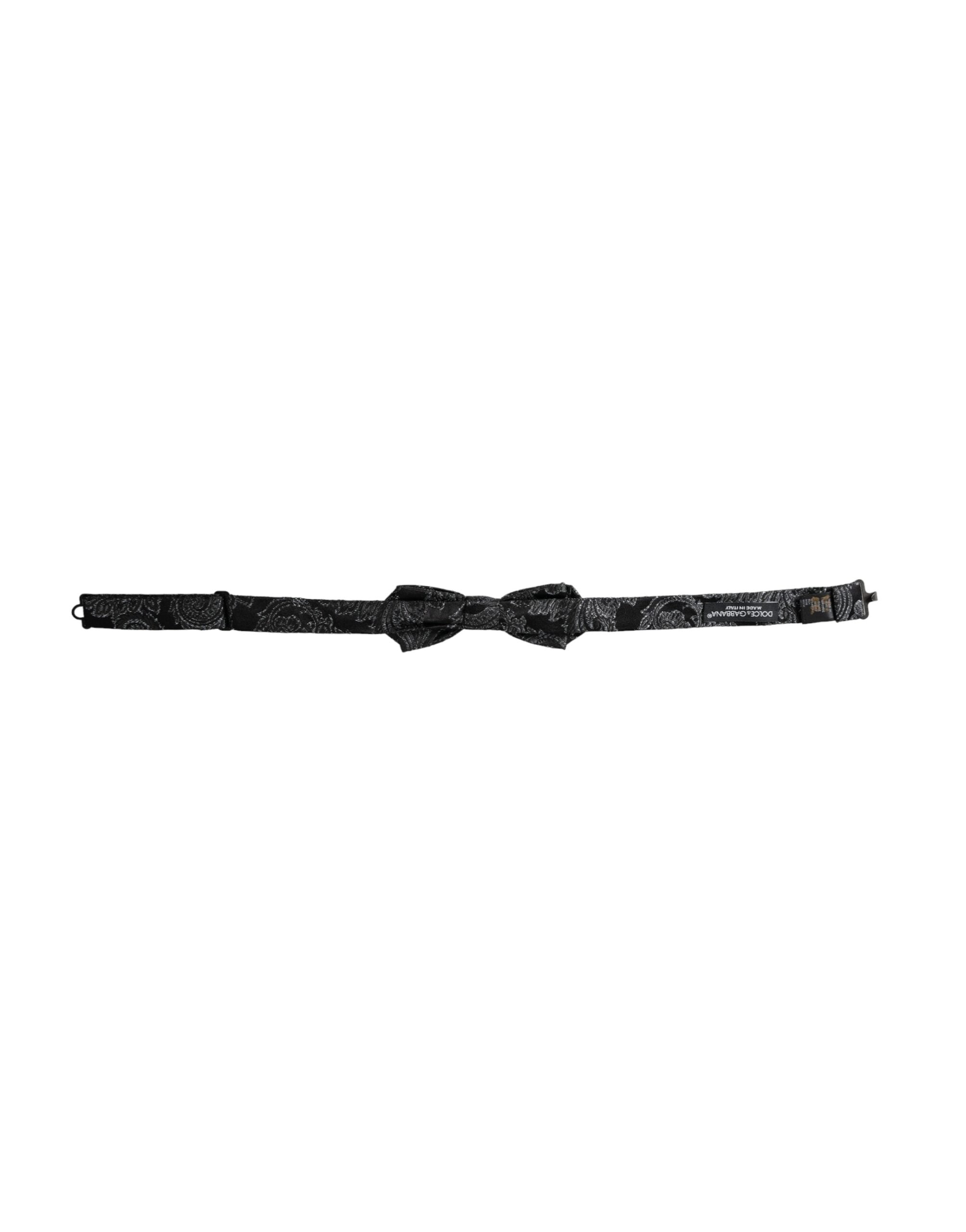 Dolce & Gabbana Dolce & Gabbana Black Silk Jacquard Adjustable Neck Men Bow Men's Tie
