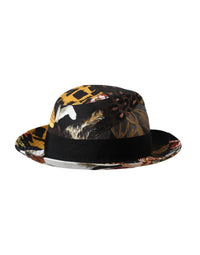 Dolce & Gabbana Multicolor Patchwork Women Fedora Wide Brim Women's Hat