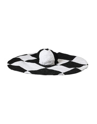 Dolce & Gabbana Black White Checkered Wide Brim Floppy Women's Hat