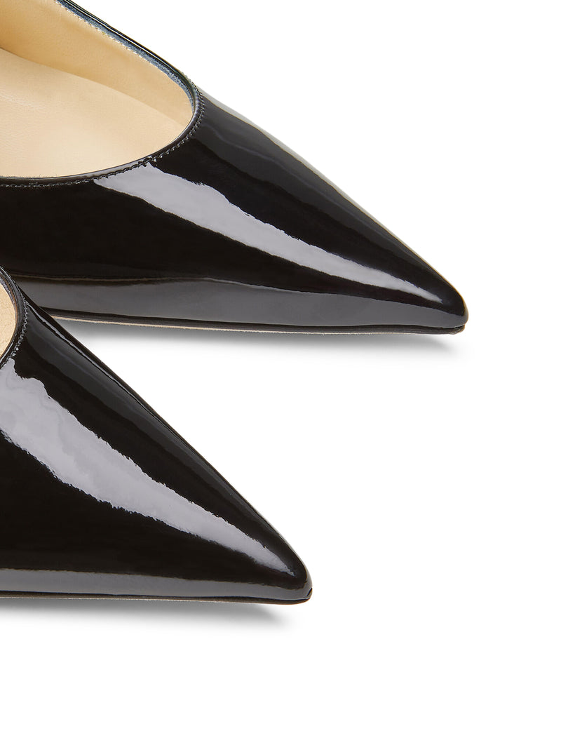 JIMMY CHOO Jimmy Choo Women Bing 100 Black Patent Leather Clog With Crystal Strap