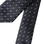 Dolce & Gabbana Dolce & Gabbana Black Blue Polka Dot Silk Adjustable Men Men's Tie