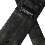 Dolce & Gabbana Dolce & Gabbana Dark Gray 100% Silk Fantasy Adjustable Men Men's Tie