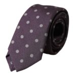 Dolce & Gabbana Dolce & Gabbana Purple 100% Silk Polka Dot Adjustable Men Men's Tie